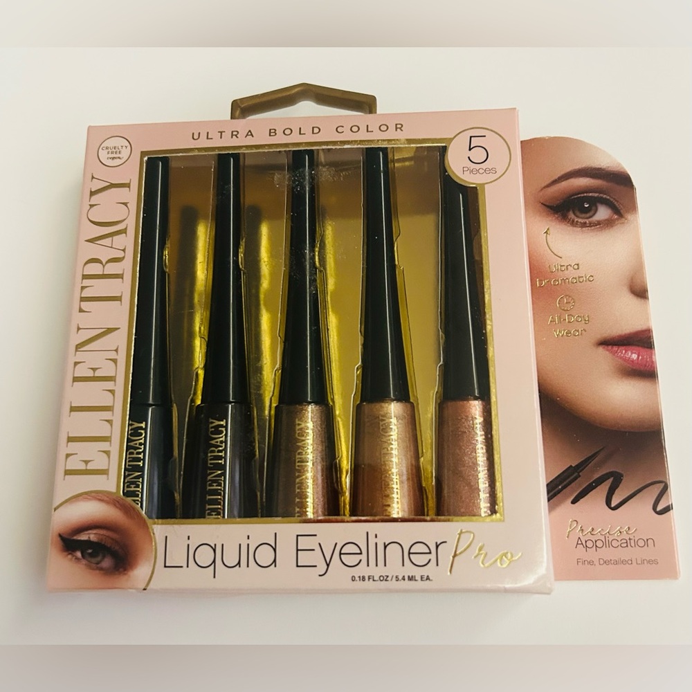 New 5 Ellen Tracy Liquid Eyeliner Pro Ultra Bold Color 0.18 FL OZ each Vegan - Picture 8 of 16